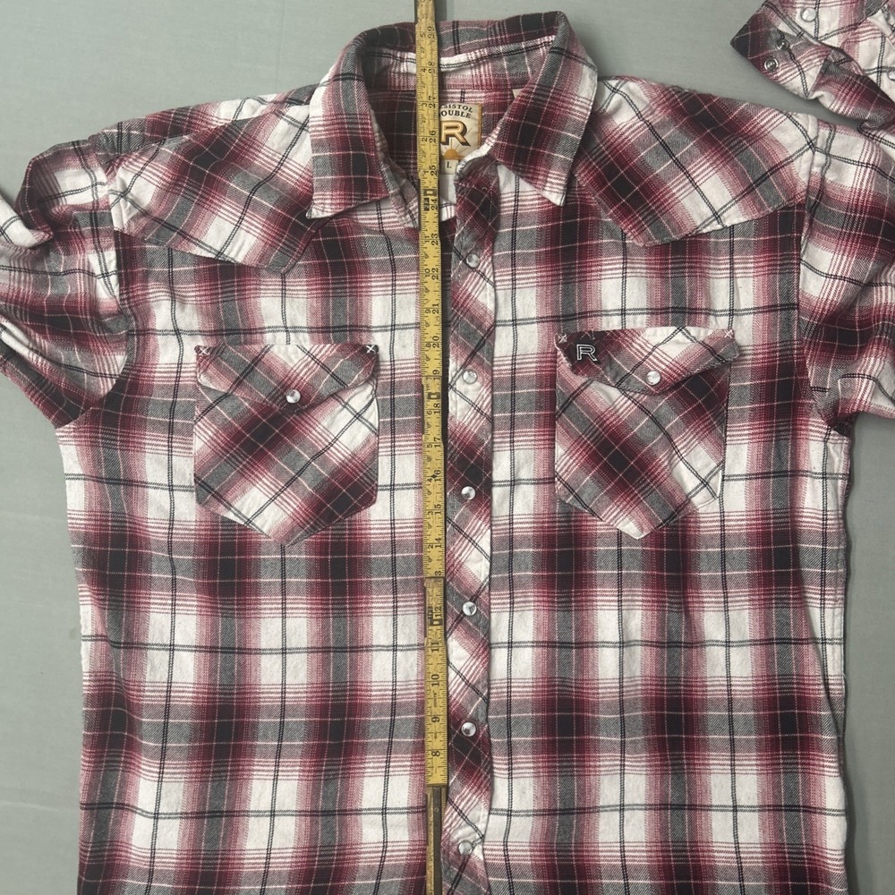 Resistol Double R Shirt Mens Large Red Plaid Western Pearl Snap Long Sleeve - Picture 5 of 7